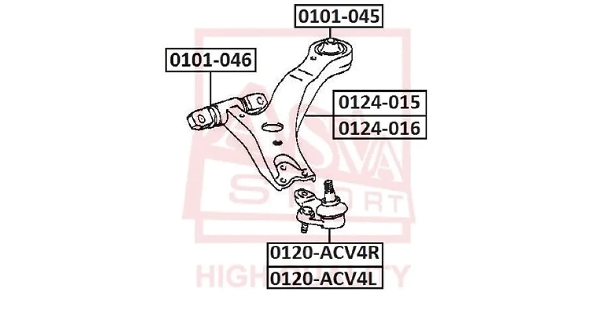 ASVA - 0101045 - Подвеска, рычаг независимой подвески колеса