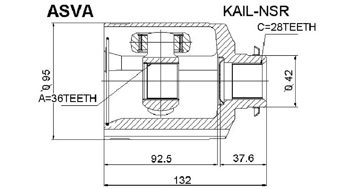 KAILNSR - ASVA - Шарнирный комплект, приводной вал