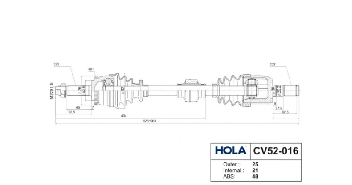 CV52016 - HOLA - Приводной вал