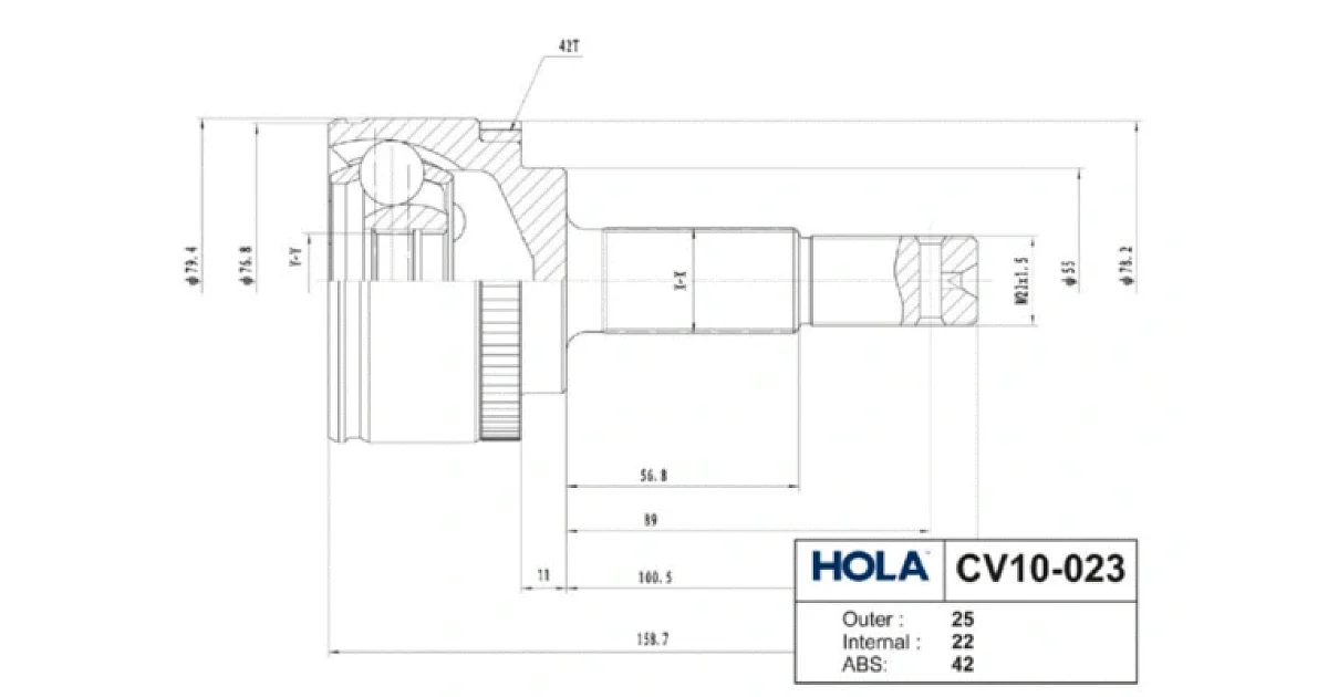 CV10023 - HOLA - Шарнирный комплект, приводной вал