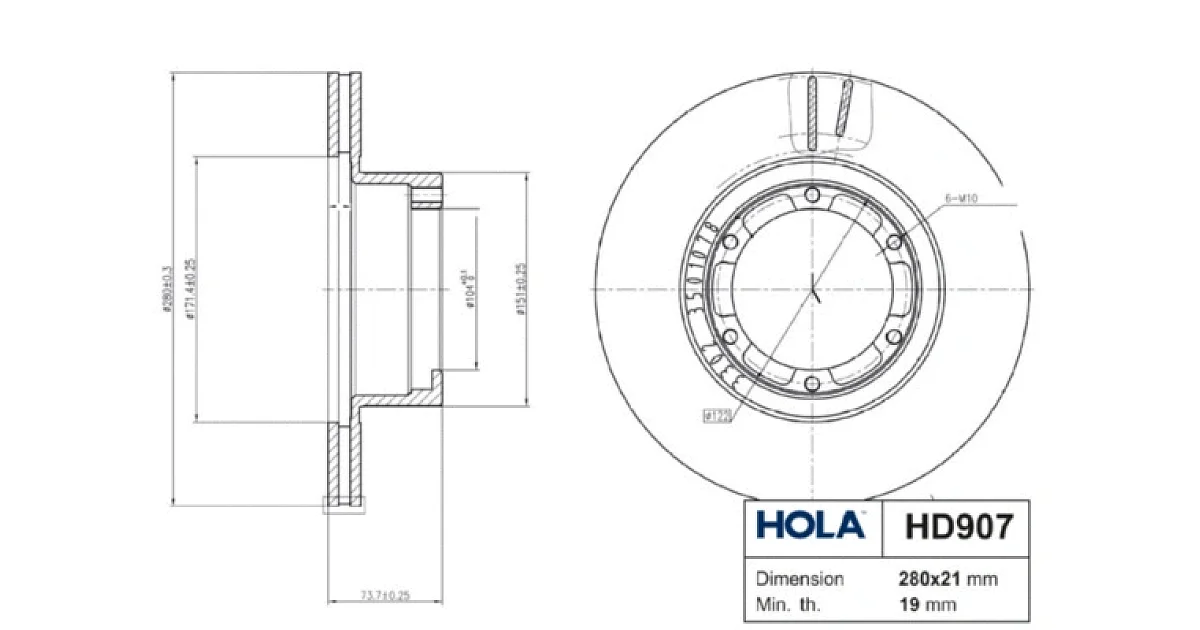 HOLA HD907, Тормозной диск