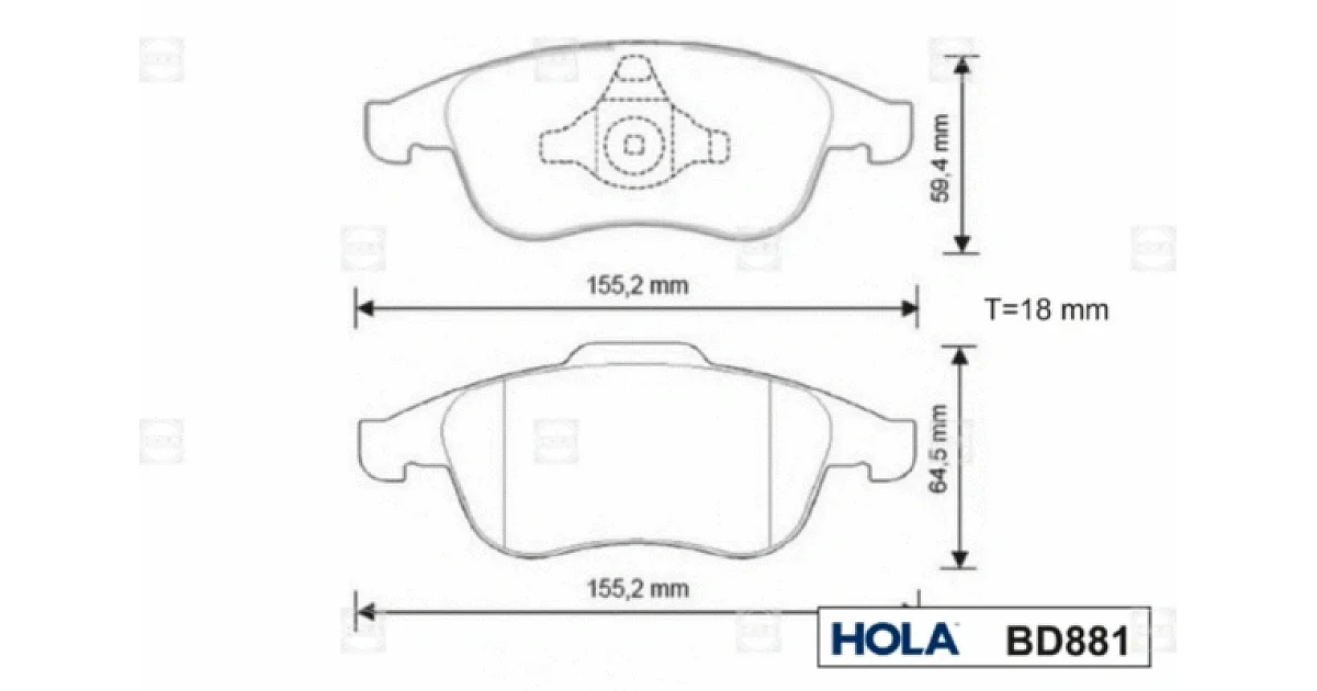 HOLA BD881, Комплект тормозных колодок, дисковый тормоз