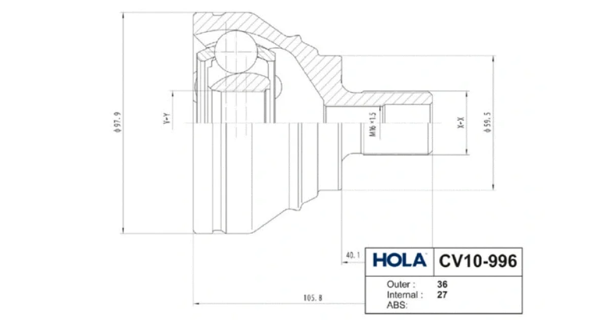 CV10996 - HOLA - Шарнирный комплект, приводной вал