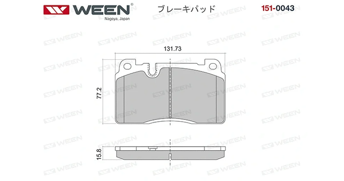 WEEN 151-0043, Комплект тормозных колодок, дисковый тормоз