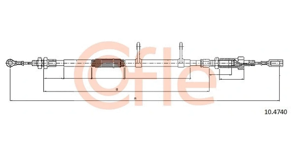 COFLE 92.10.4740, Тросик, cтояночный тормоз