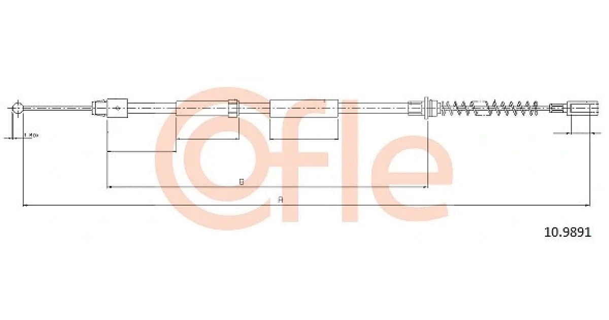 COFLE 10.9891, Тросик, cтояночный тормоз
