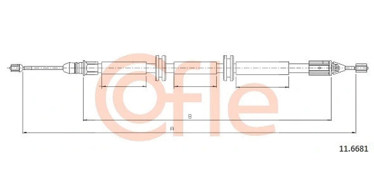 COFLE 11.6681 (116681), Тросик, cтояночный тормоз