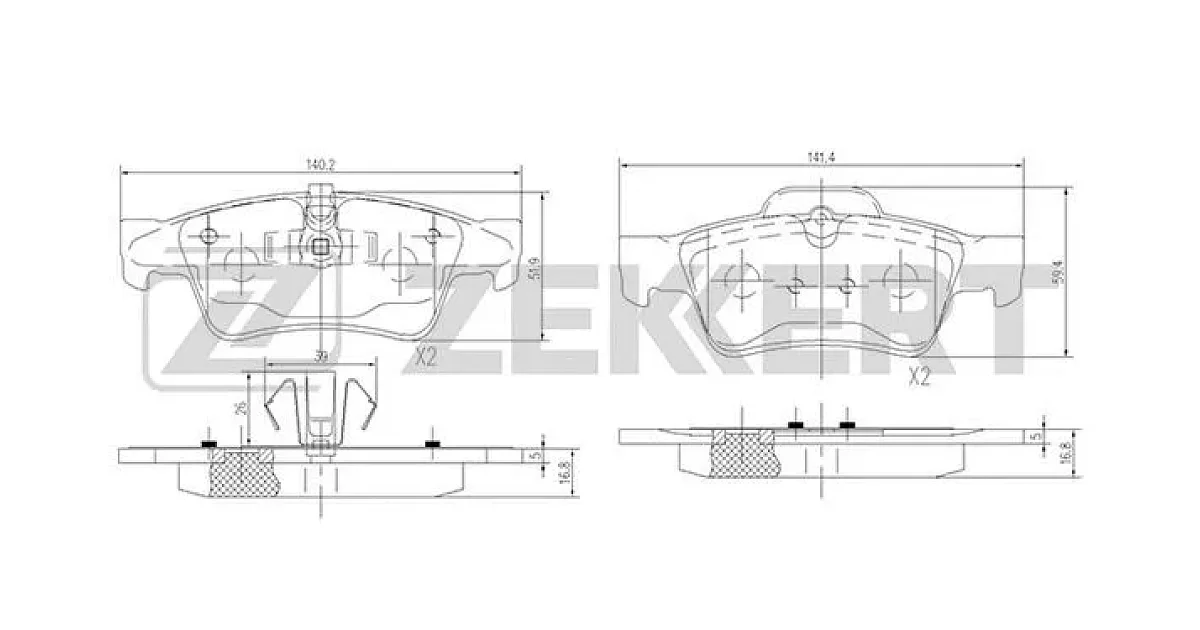 BS1145 - ZEKKERT - Комплект тормозных колодок, дисковый тормоз