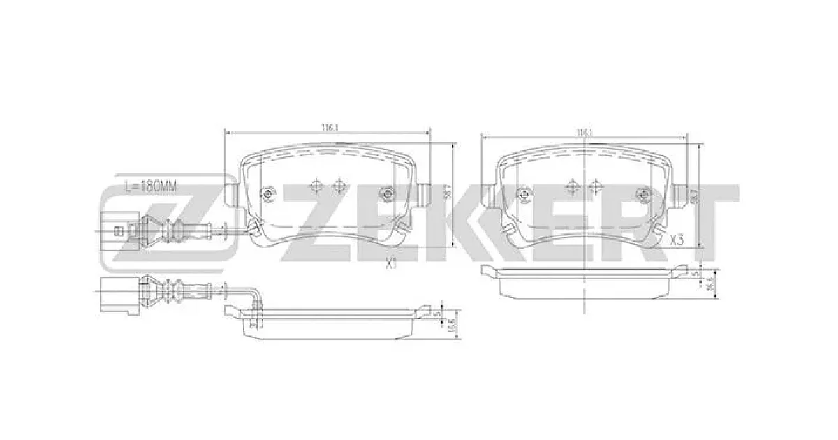 BS1179 - ZEKKERT - Комплект тормозных колодок, дисковый тормоз