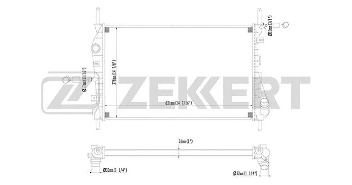 MK1216 - ZEKKERT - Радиатор, охлаждение двигателя