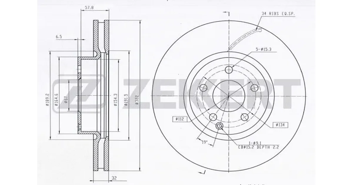 BS5638 - ZEKKERT - Тормозной диск