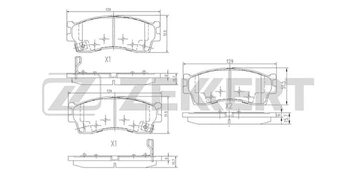 BS1904 - ZEKKERT - Комплект тормозных колодок, дисковый тормоз