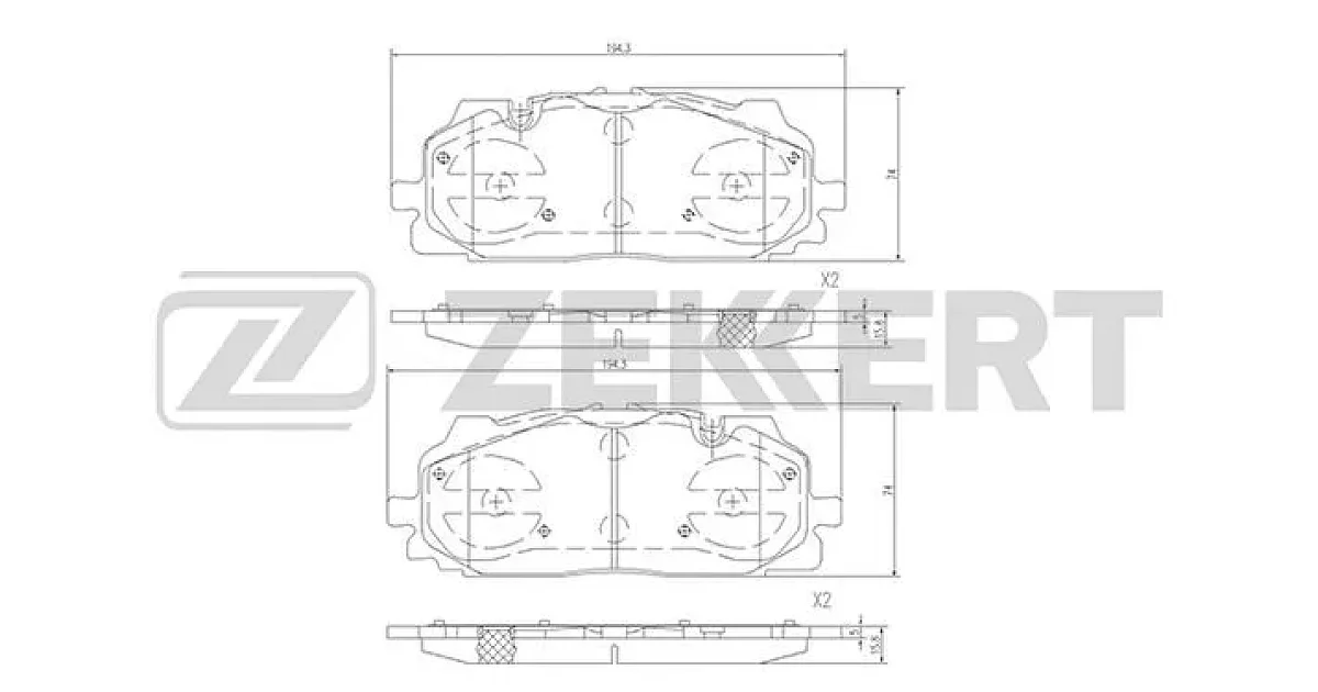 ZEKKERT BS-2385, Комплект тормозных колодок, дисковый тормоз