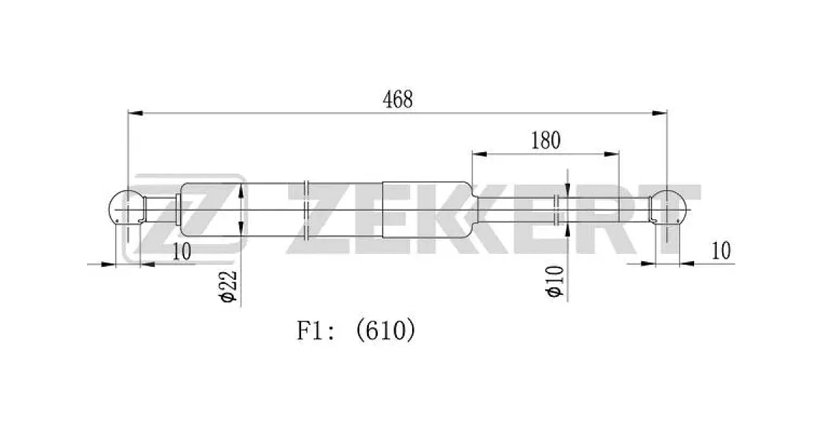 GF1651 - ZEKKERT - Газовая пружина, крышка багажник