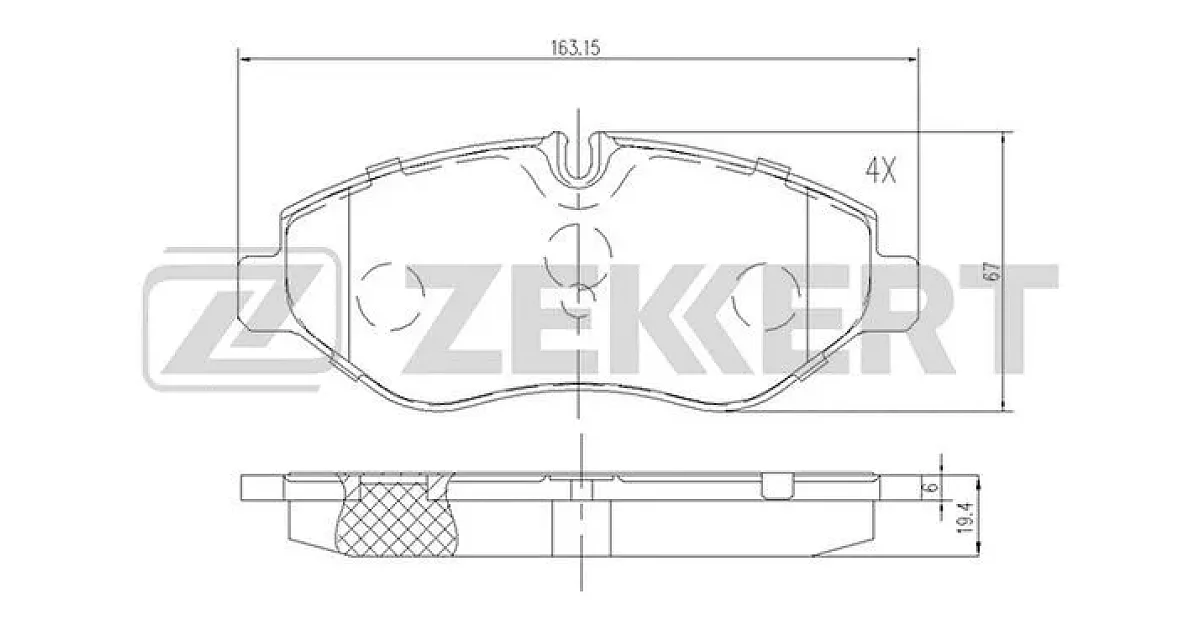 BS2823 - ZEKKERT - Комплект тормозных колодок, дисковый тормоз