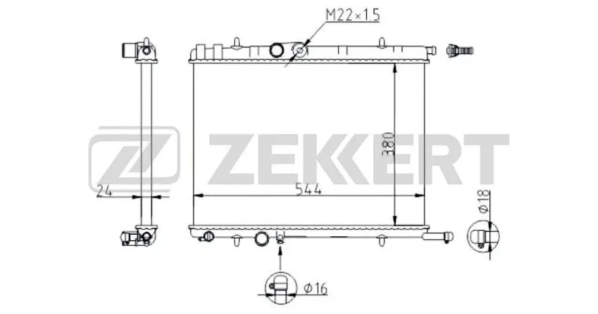 MK1086 - ZEKKERT - Радиатор, охлаждение двигателя