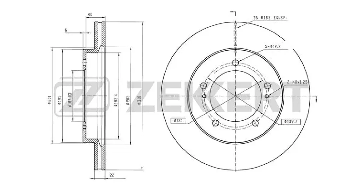BS6058 - ZEKKERT - Тормозной диск