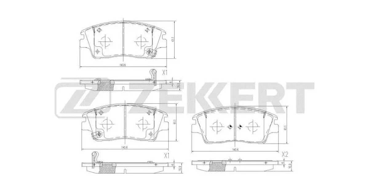 BS3061 - ZEKKERT - Комплект тормозных колодок, дисковый тормоз