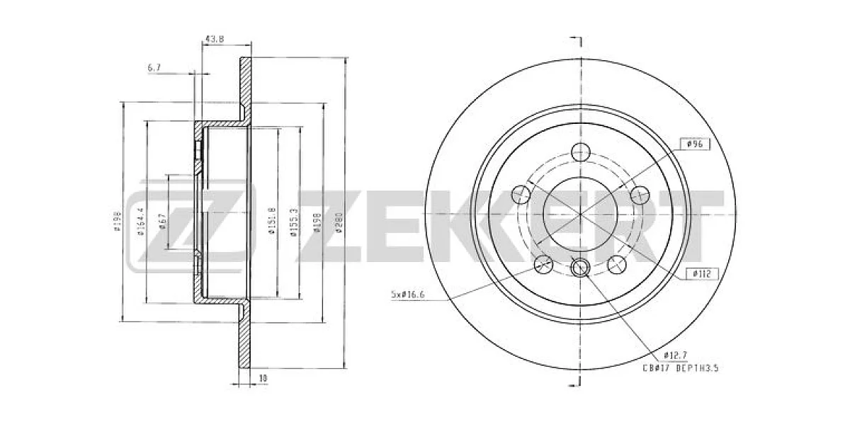 BS6597 - ZEKKERT - Тормозной диск