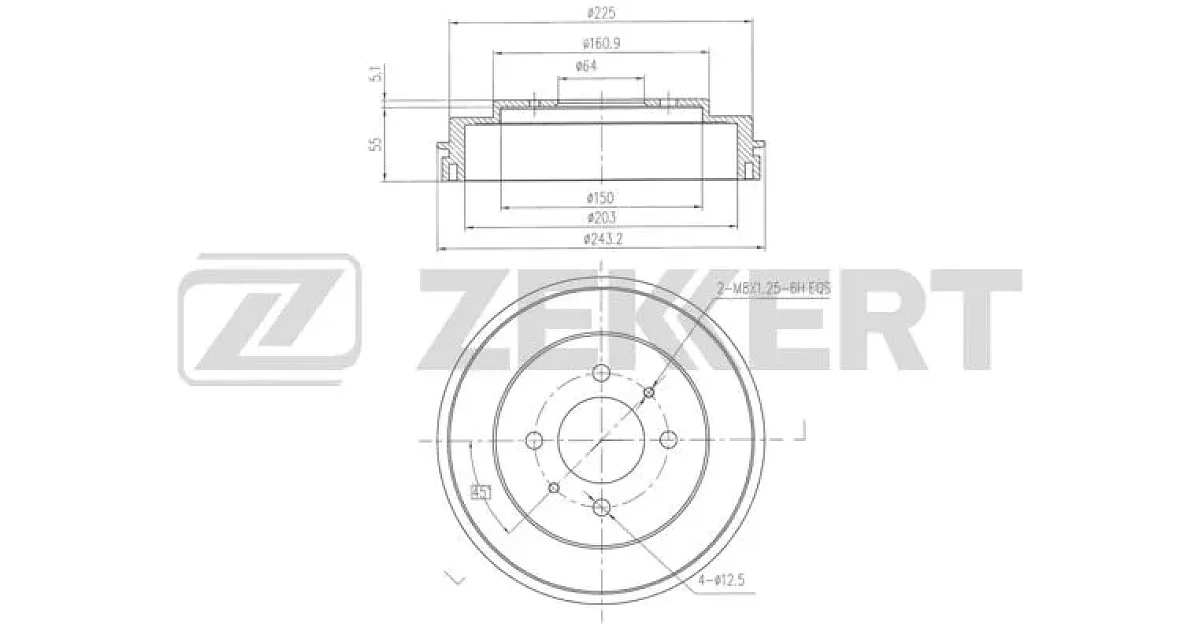 BS6354 - ZEKKERT - Тормозной барабан