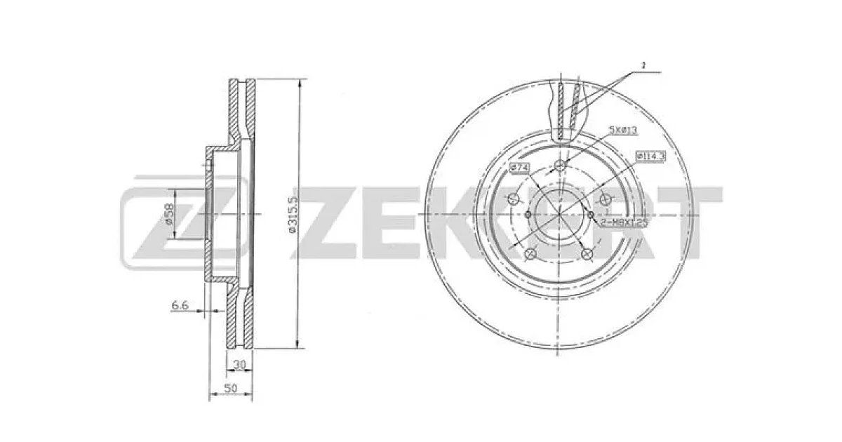 BS5418 - ZEKKERT - Тормозной диск