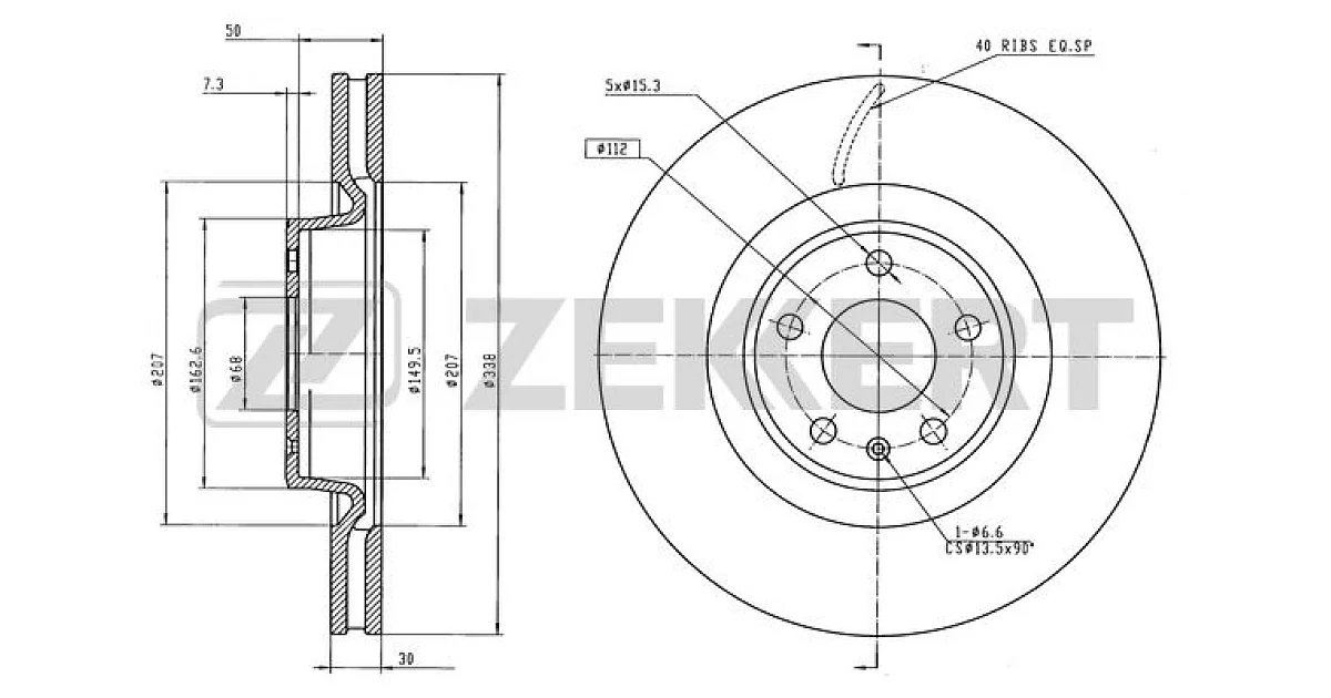 BS6571 - ZEKKERT - Тормозной диск
