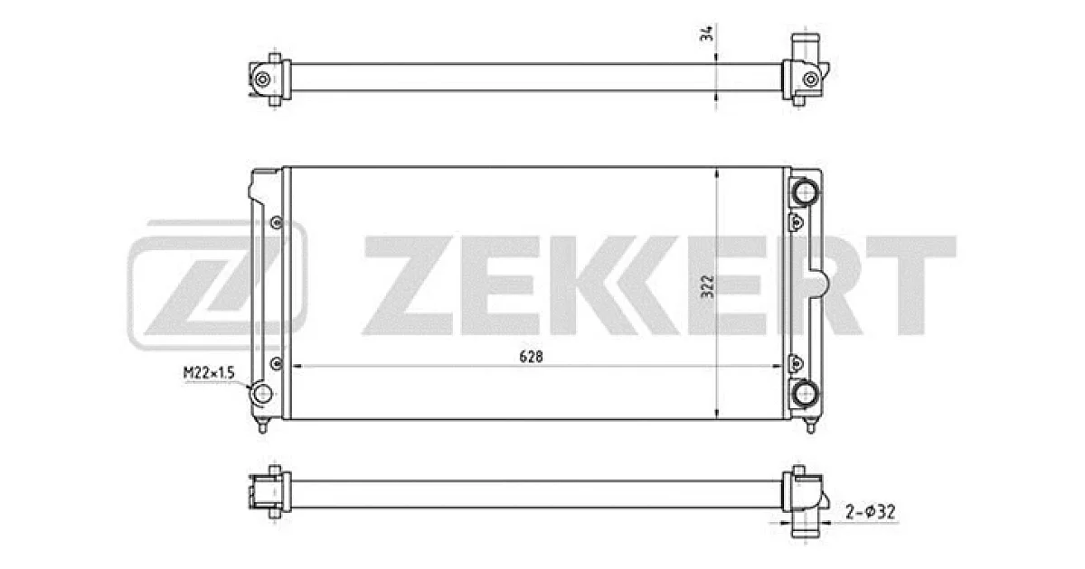 MK1034 - ZEKKERT - Радиатор, охлаждение двигателя