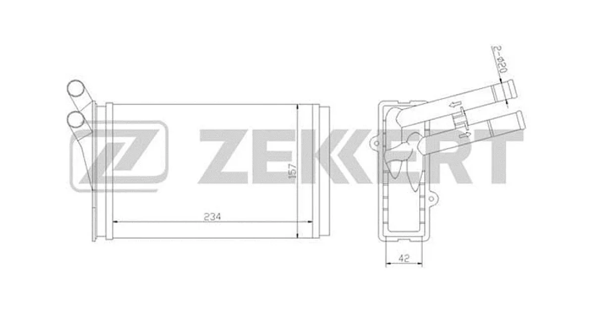 MK5009 - ZEKKERT - Теплообменник, отопление салона