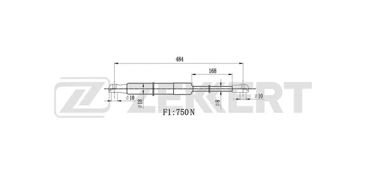 GF2258 - ZEKKERT - Газовая пружина, крышка багажник