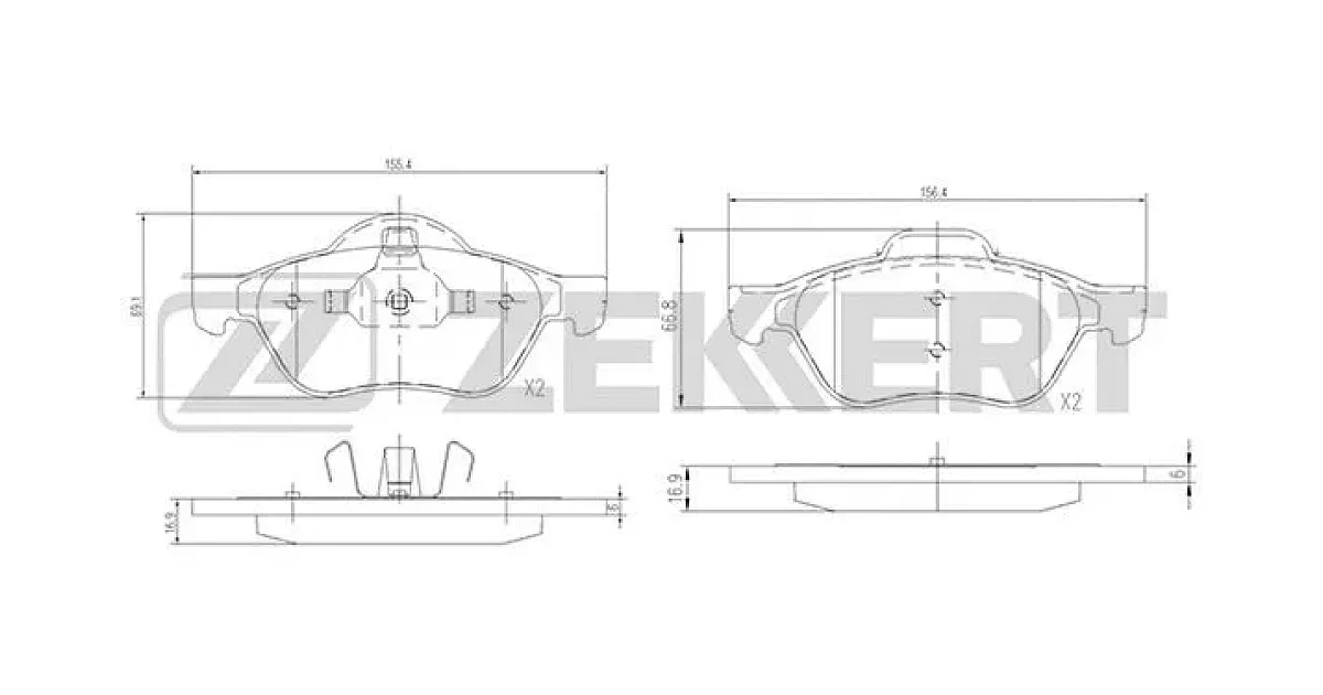 BS2488 - ZEKKERT - Комплект тормозных колодок, дисковый тормоз