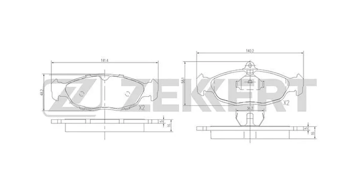 BS2346 - ZEKKERT - Комплект тормозных колодок, дисковый тормоз