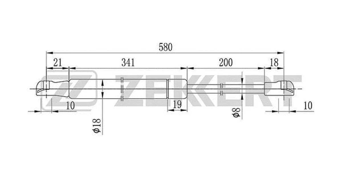 GF2038 - ZEKKERT - Газовая пружина, крышка багажник