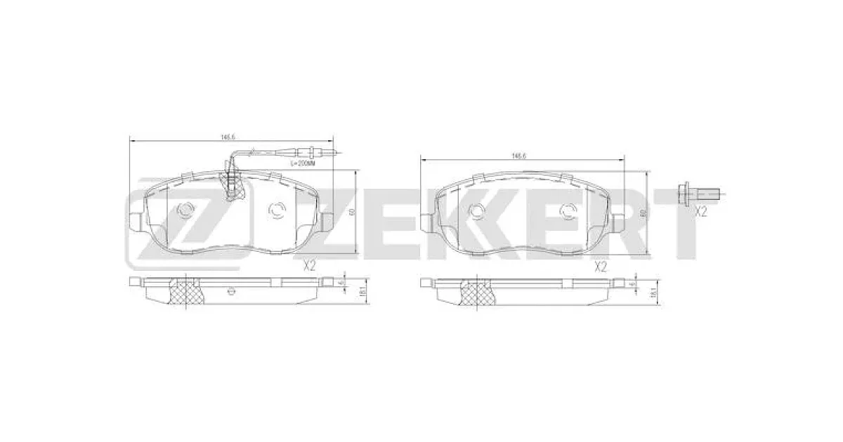 BS1189 - ZEKKERT - Комплект тормозных колодок, дисковый тормоз