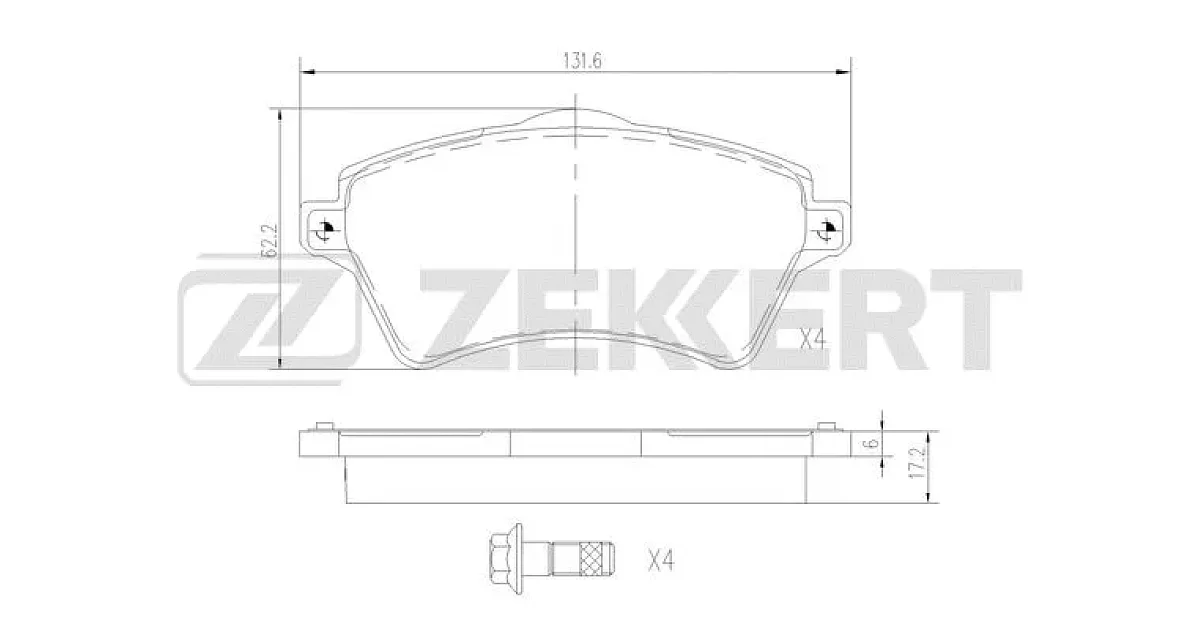 BS2916 - ZEKKERT - Комплект тормозных колодок, дисковый тормоз