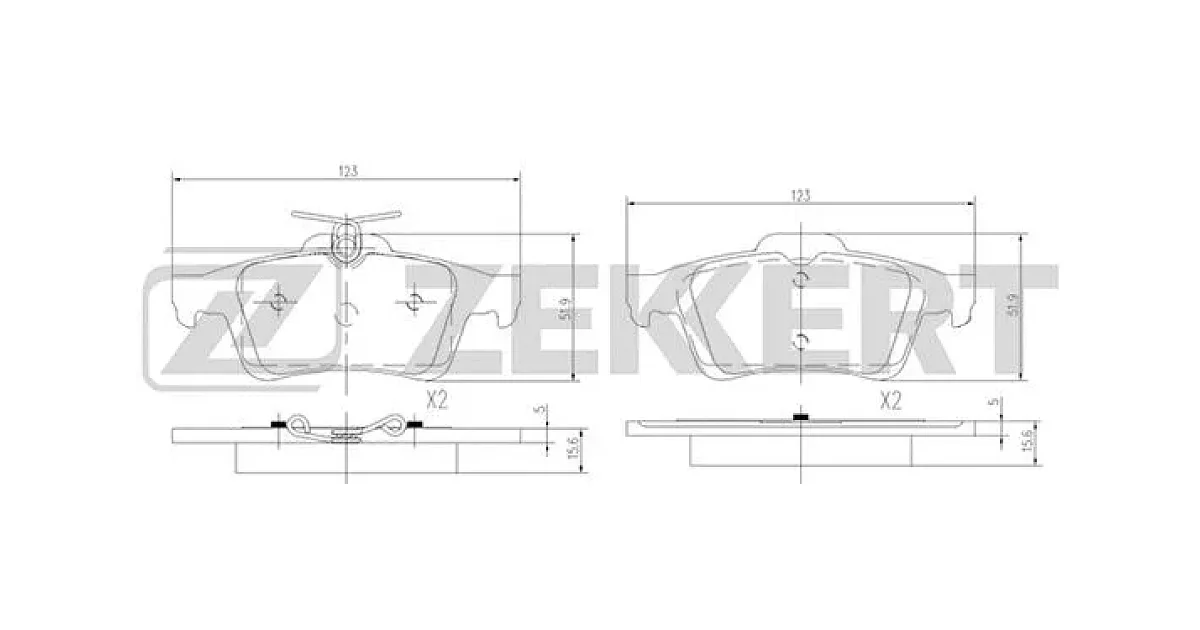 BS1600 - ZEKKERT - Комплект тормозных колодок, дисковый тормоз