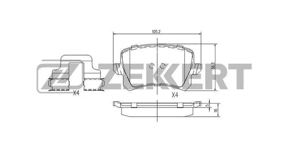 BS1168 - ZEKKERT - Комплект тормозных колодок, дисковый тормоз