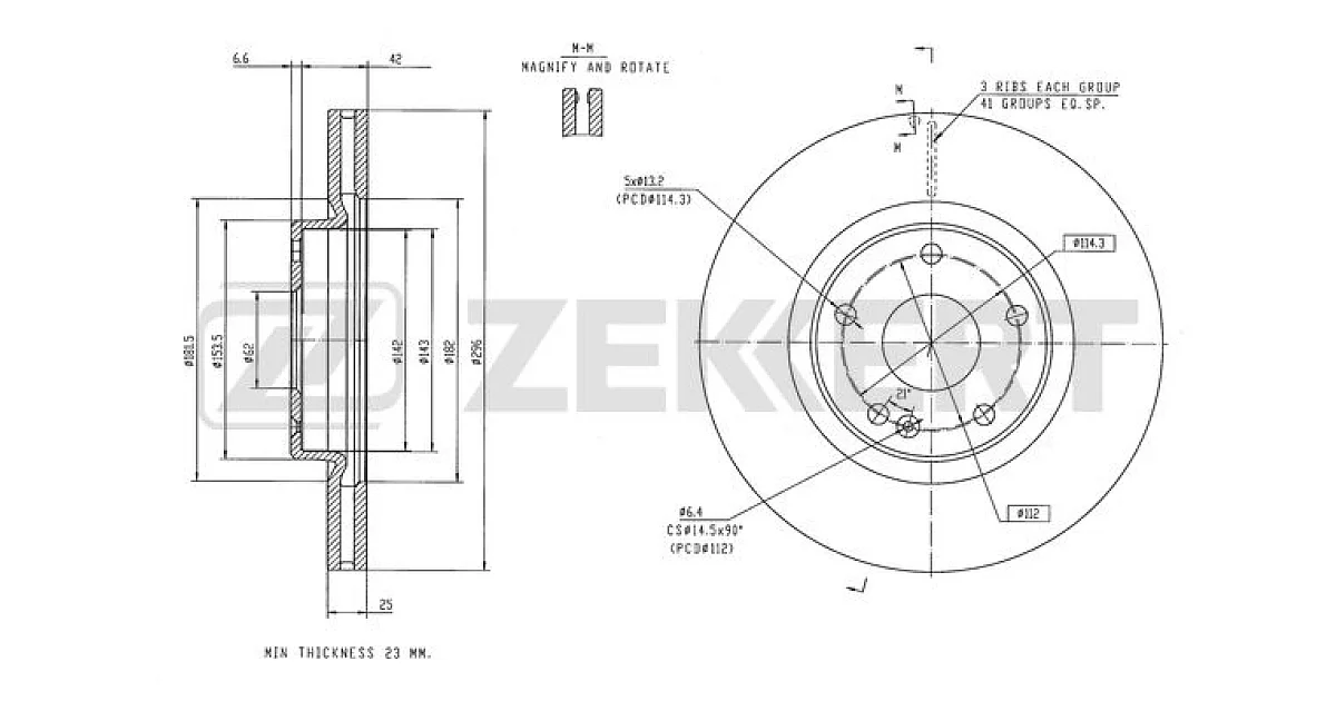 BS6544 - ZEKKERT - Тормозной диск