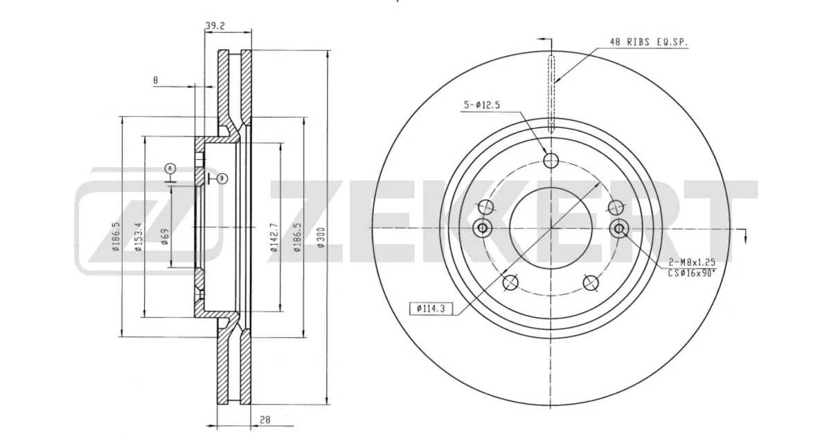 BS5274B - ZEKKERT - Тормозной диск