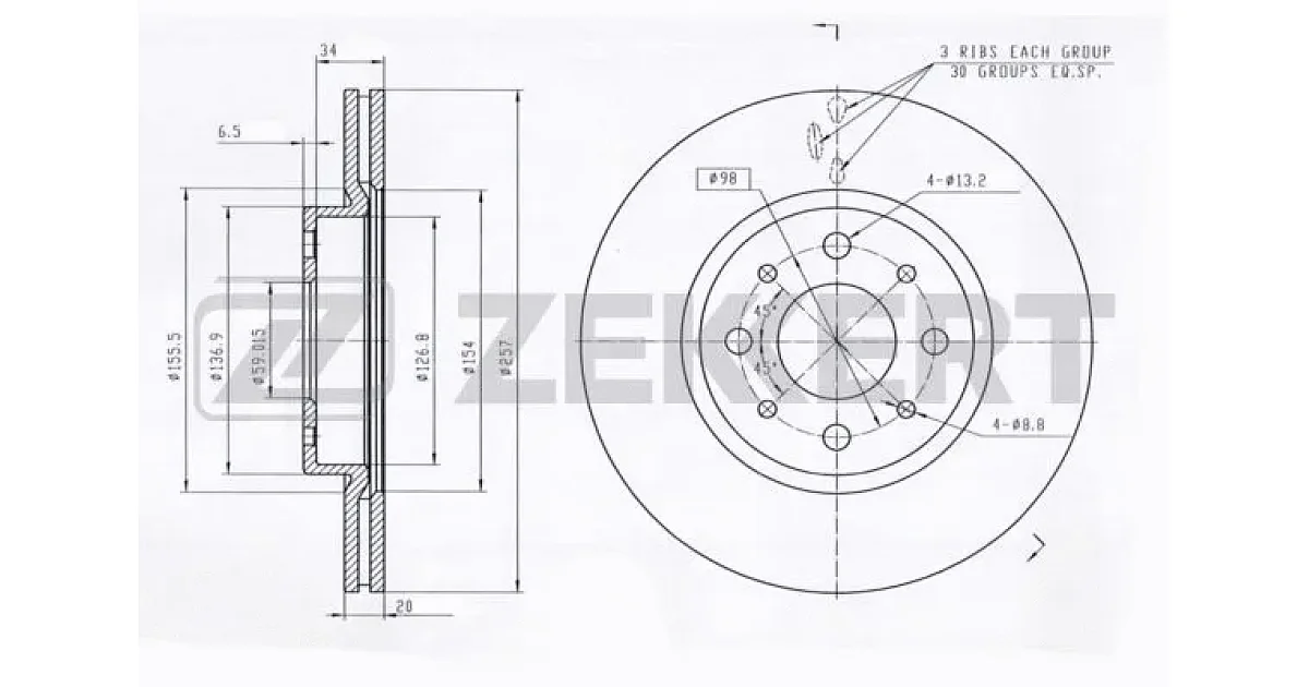 BS5008 - ZEKKERT - Тормозной диск