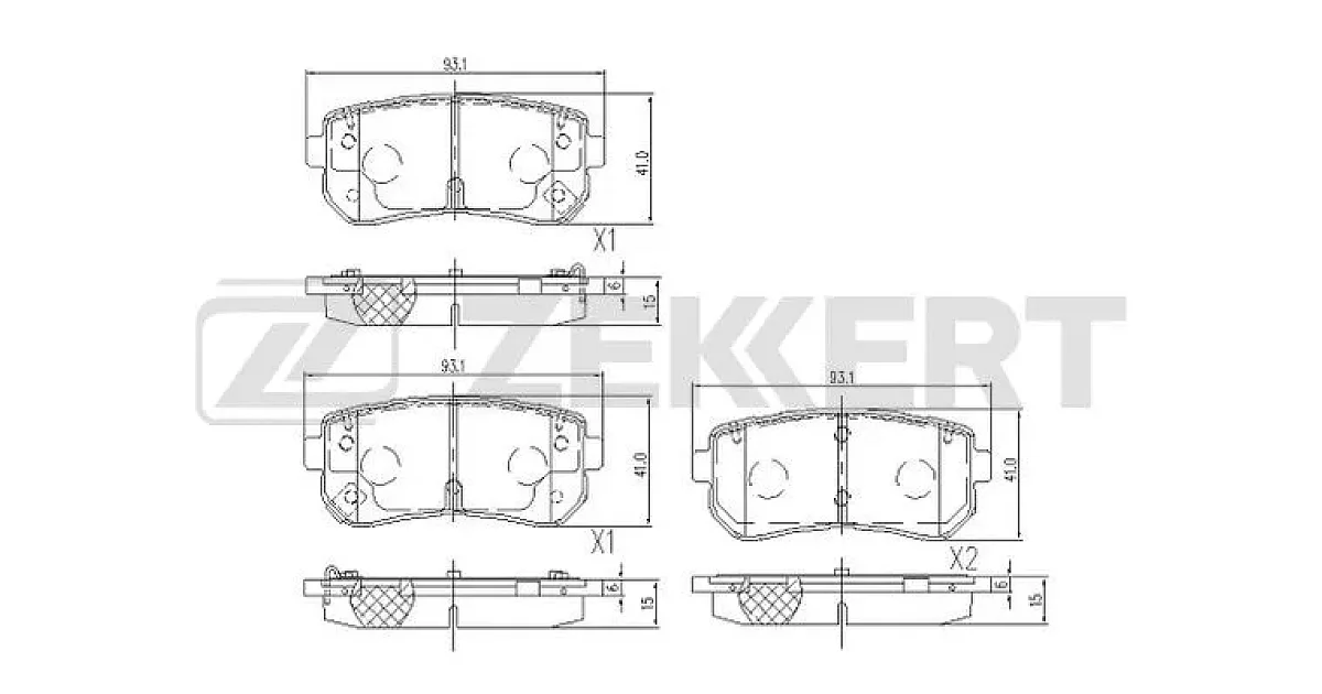 BS1105 - ZEKKERT - Комплект тормозных колодок, дисковый тормоз