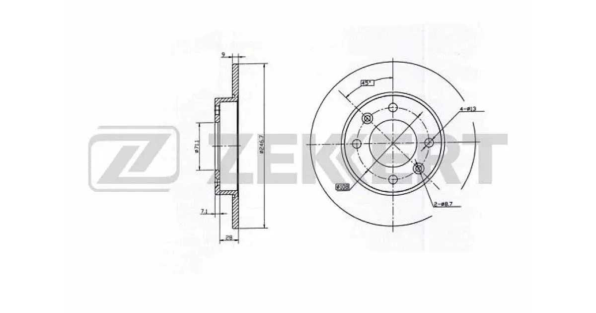 BS5250 - ZEKKERT - Тормозной диск