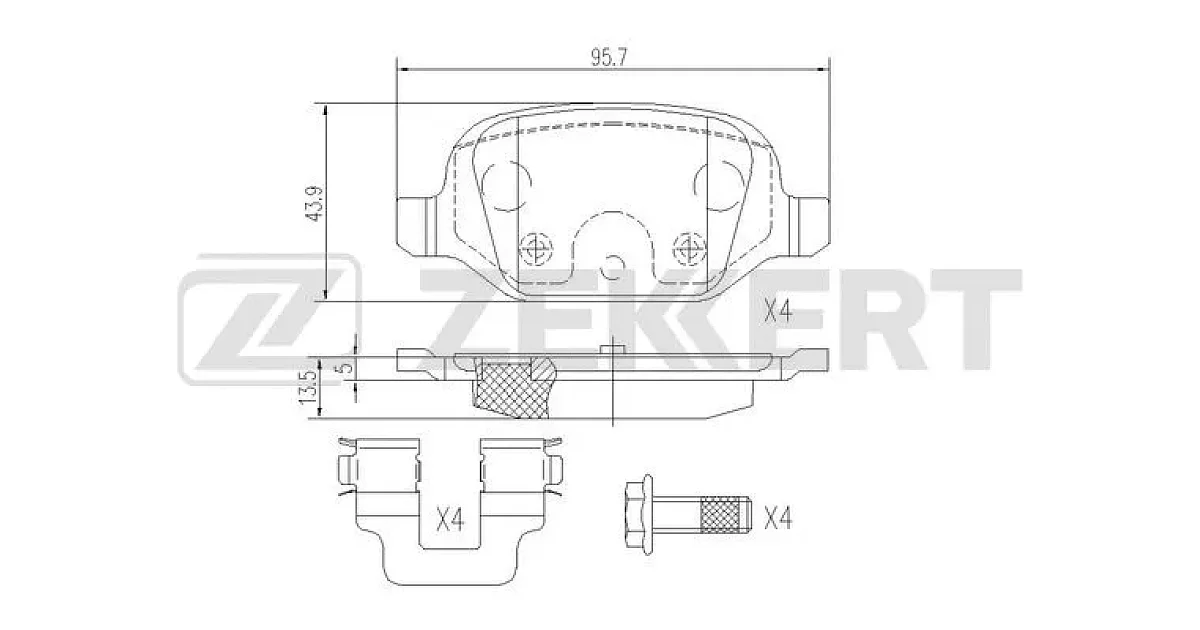 BS1108 - ZEKKERT - Комплект тормозных колодок, дисковый тормоз