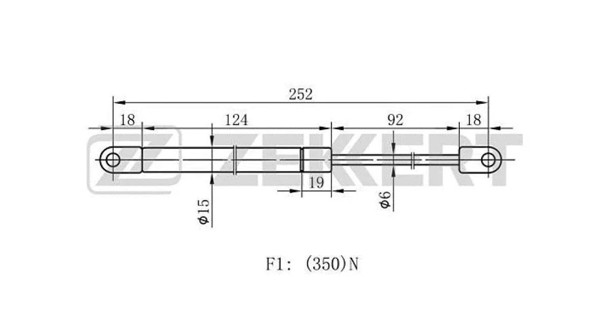 GF1000 - ZEKKERT - Газовая пружина, капот