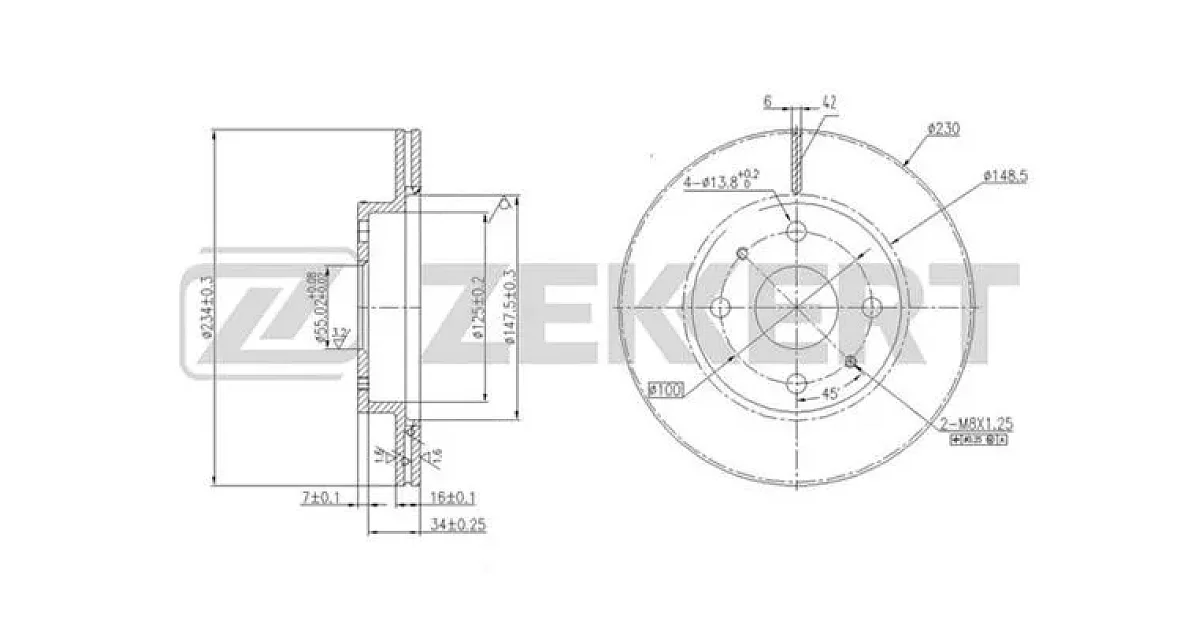 BS5725 - ZEKKERT - Тормозной диск