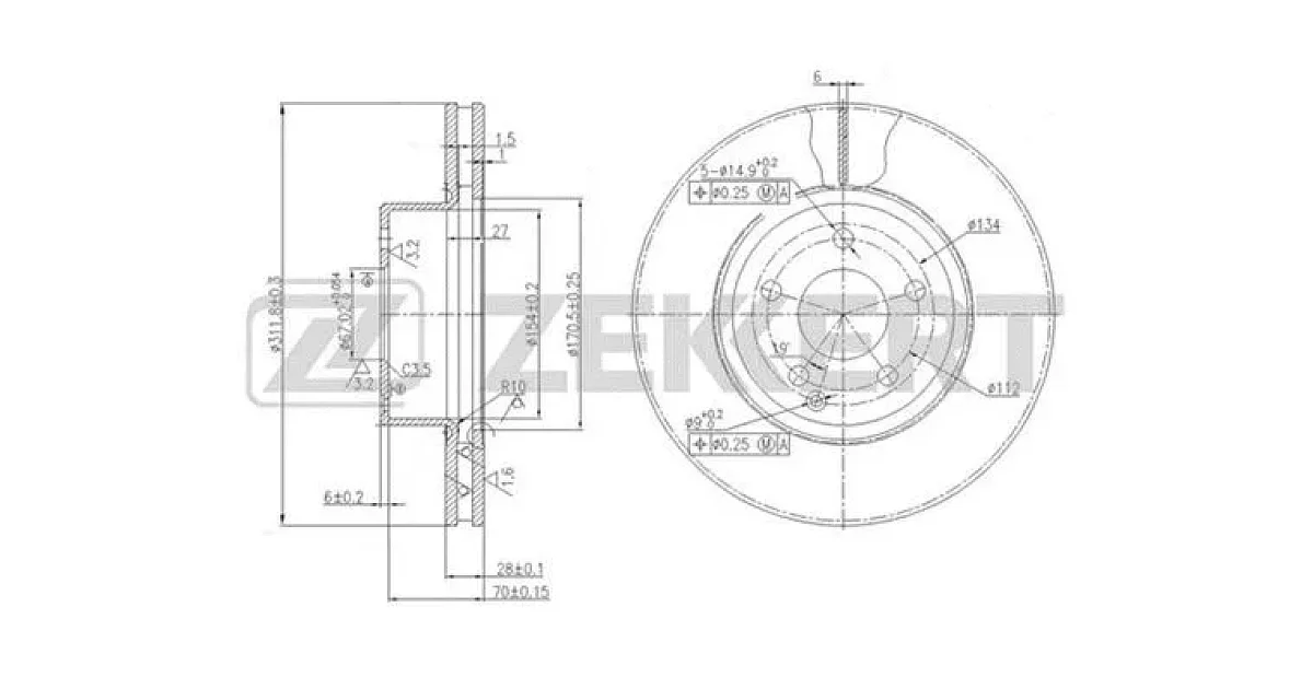BS5610 - ZEKKERT - Тормозной диск