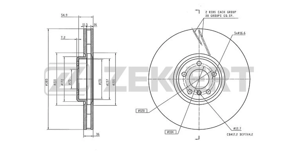 BS6600 - ZEKKERT - Тормозной диск