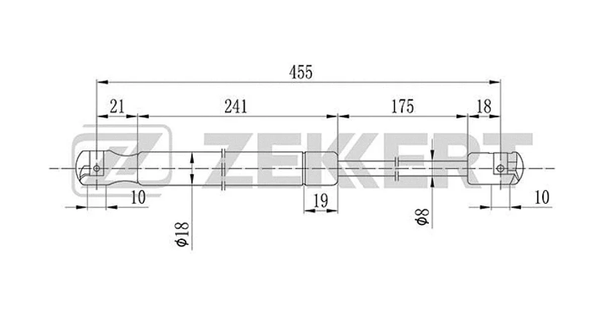 GF1587 - ZEKKERT - Газовая пружина, крышка багажник