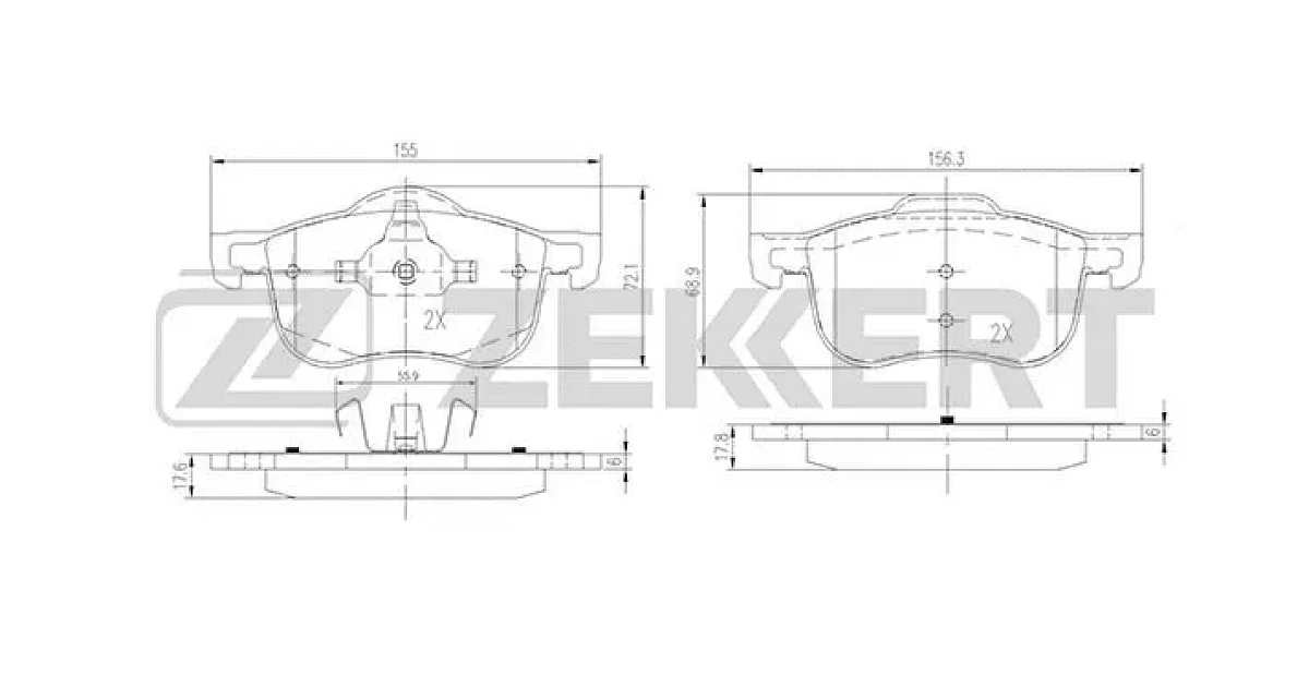 BS2760 - ZEKKERT - Комплект тормозных колодок, дисковый тормоз