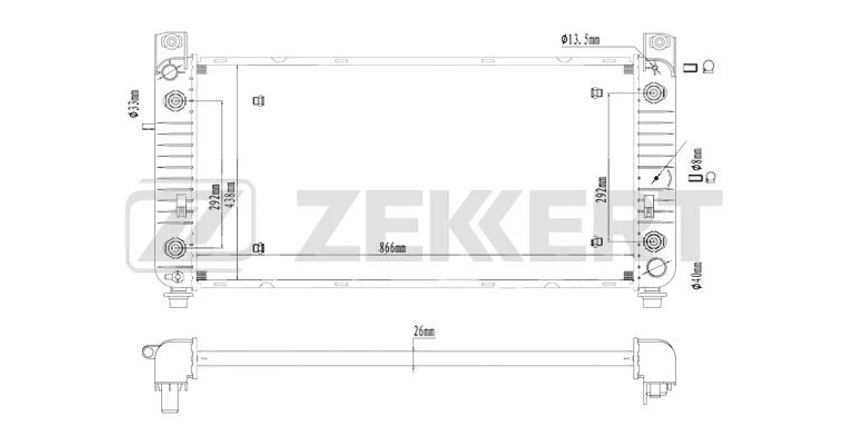 MK1251 - ZEKKERT - Радиатор, охлаждение двигателя