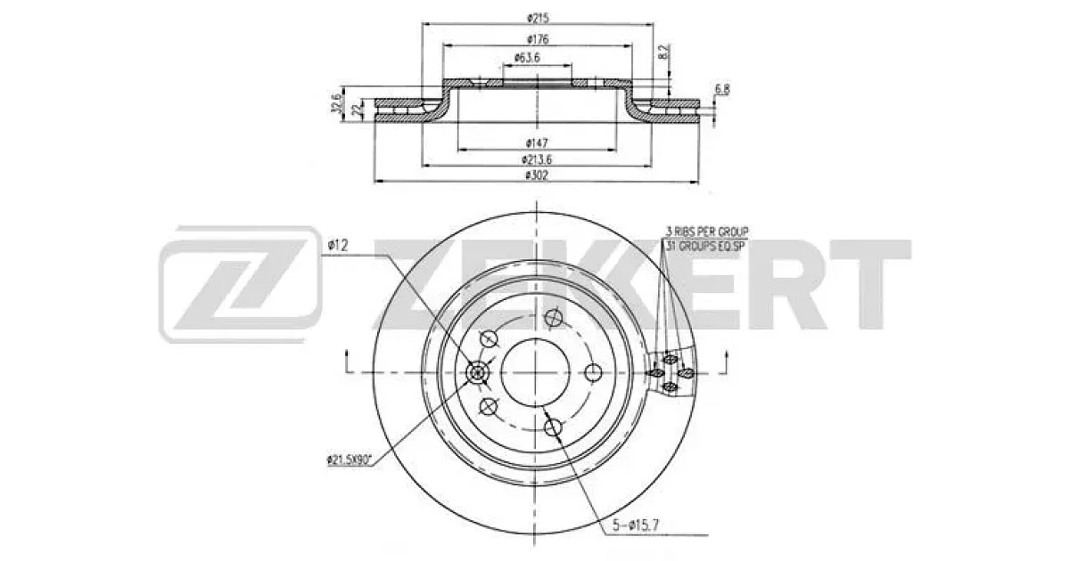 BS6235B - ZEKKERT - Тормозной диск